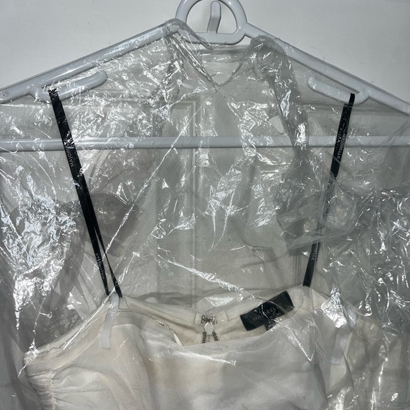 White Asymmetrical Mini Dress - Picture 10 of 13